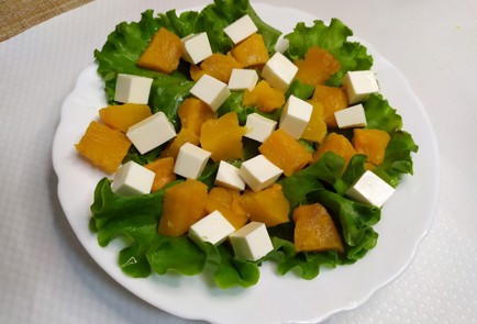 Фото шага рецепта Салат с тыквой индейкой и фетой 190411 шаг 7  