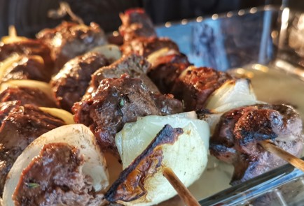 Фото шага рецепта Шашлык из телячьей печени 174428 шаг 10  