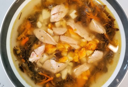 Фото шага рецепта Щи из плеча индейки с щавелем и крапивой 152760 шаг 11  