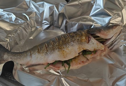 Фото шага рецепта Сибас с зеленым луком 176184 шаг 6  