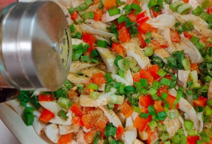 Фото шага рецепта Слоеный пирог с овощами и грибами 188772 шаг 11  