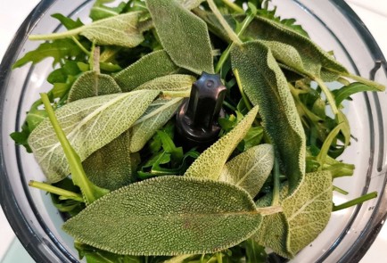 Фото шага рецепта Соус песто из пряных трав с орехами 152259 шаг 1  