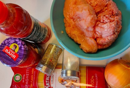 Фото шага рецепта Спагетти как болоньезе 188811 шаг 1  