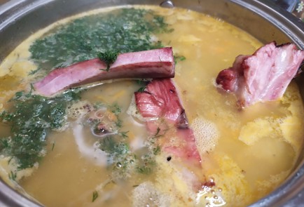 Фото шага рецепта Суп из чечевицы с копчеными ребрышками 188945 шаг 9  