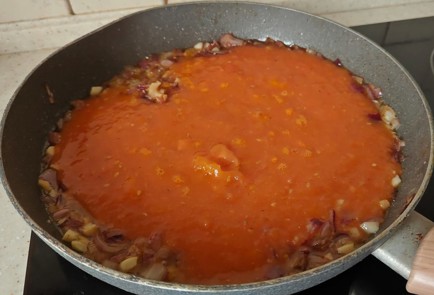 Фото шага рецепта Суппюре из томатов с сухариками и сыром 189492 шаг 7  