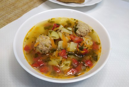 Фото шага рецепта Суп с фрикадельками 190674 шаг 10  