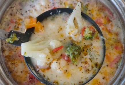 Фото шага рецепта Суп сливочный с овощами 187063 шаг 19