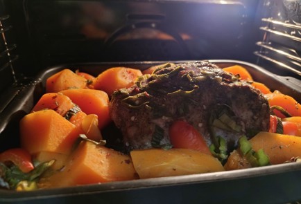 Фото шага рецепта Свиная шея с тыквой в духовке 191087 шаг 18  