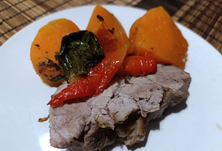 Фото шага рецепта Свиная шея с тыквой в духовке 191087 шаг 20  