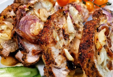 Фото шага рецепта Свиная шея запеченная с луком и специями 152515 шаг 15  