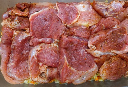 Фото шага рецепта Свинина с капустой морковью и помидорами в духовке 186409 шаг 17  