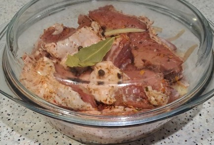 Фото шага рецепта Свинина с луком в духовке 190096 шаг 9  