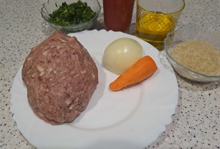 Фото шага рецепта Тефтели из свиного фарша в духовке 188599 шаг 1