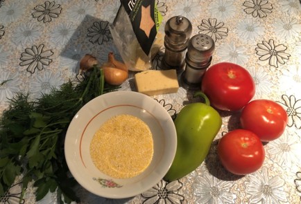 Фото шага рецепта Томаты запеченные с полентой 175115 шаг 1  