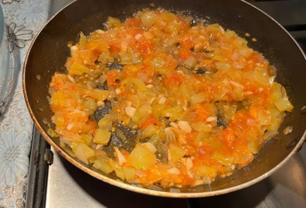 Фото шага рецепта Томаты запеченные с полентой 175115 шаг 5  