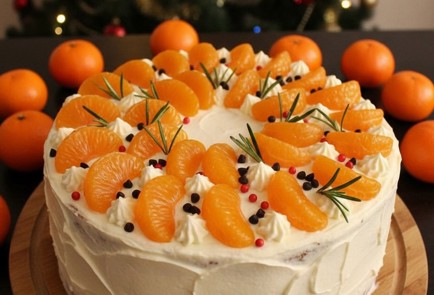 Фото шага рецепта Торт праздничный мандариновый быстрый и простой 191141 шаг 10