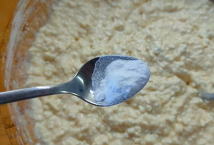 Фото шага рецепта Творожный пирог на сгущенке со сливами 190308 шаг 7  