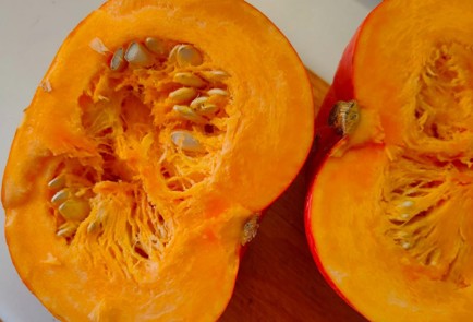 Фото шага рецепта Тыква с беконом пореем и рисом  шаг 2 