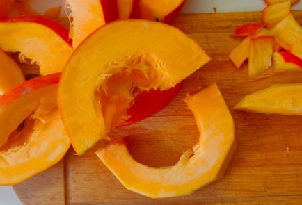 Фото шага рецепта Тыква с беконом пореем и рисом  шаг 4 