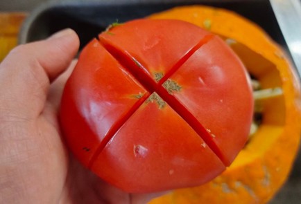 Фото шага рецепта Тыква запеченная с фаршем фасолью и пекинской капустой 175886 шаг 13  