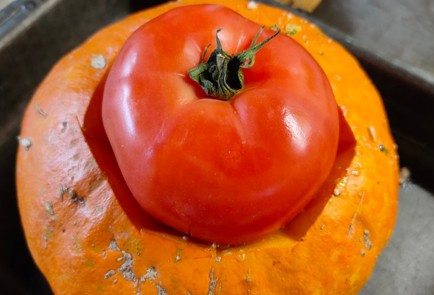 Фото шага рецепта Тыква запеченная с фаршем фасолью и пекинской капустой 175886 шаг 14  