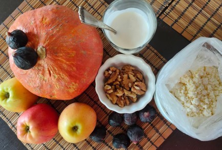 Фото шага рецепта Тыква запеченная с яблоками и творогом 174793 шаг 1  