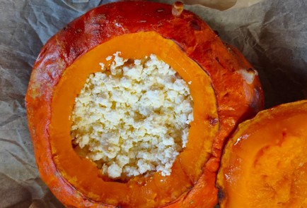 Фото шага рецепта Тыква запеченная с яблоками и творогом 174793 шаг 6  