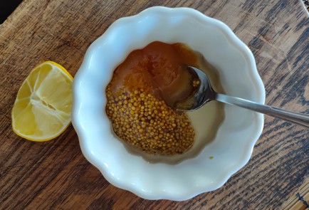 Фото шага рецепта Винегрет из печеных овощей с горчичной заправкой 174253 шаг 13  