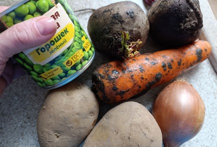 Фото шага рецепта Винегрет с грибами 191502 шаг 1  