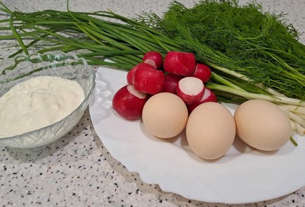 Фото шага рецепта Витаминный салат с редисом и сметаной 189367 шаг 1