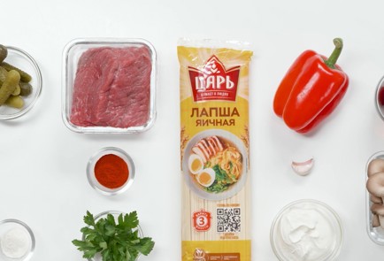 Фото шага рецепта Яичная лапша с говядиной в пиве аля Строганов 163276 шаг 1  