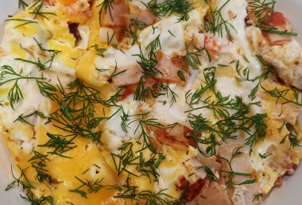 Фото шага рецепта Яичница с маринованными грибами 173714 шаг 10