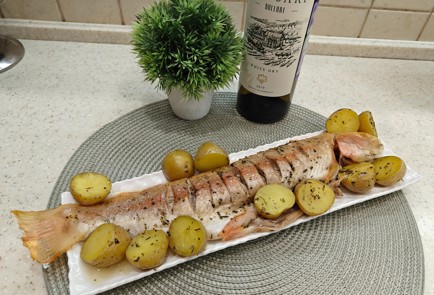 Фото шага рецепта Янтарная форель с бебикартофелем в прованских травах 176152 шаг 11  