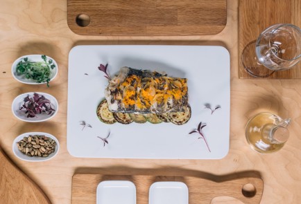 Фото шага рецепта Запеченная тушка черного гренадера с овощами 139359 шаг 5  