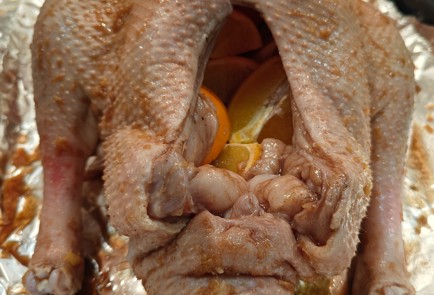 Фото шага рецепта Запеченный гусь с апельсинами и яблоками 191212 шаг 12