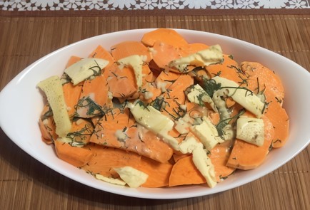 Фото шага рецепта Запеканка с бататом и молочным соусом 140169 шаг 3  