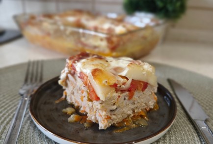 Фото шага рецепта Запеканка с индейкой кабачками и помидорами 174850 шаг 16  