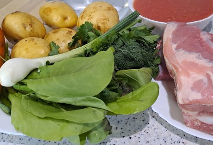 Фото шага рецепта Зеленый борщ со свиными ребрами 186482 шаг 1  