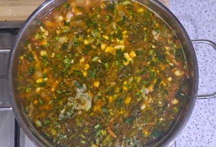 Фото шага рецепта Зеленый борщ со свиными ребрами 186482 шаг 14  