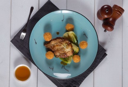 Фото шага рецепта Жареный черный гренадер с капустой пакчой 139356 шаг 4  