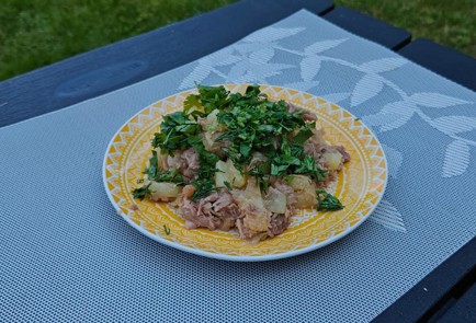 Фото шага рецепта Жареный картофель с тушенкой 189856 шаг 11  