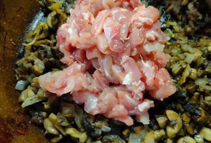 Фото шага рецепта Жюльен с курицей на сковороде 191188 шаг 9  