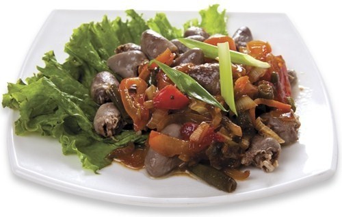 Фото рецепт Жареные куриные сердечки