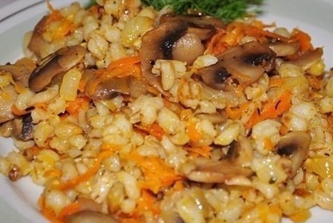Фото рецепт Перловая каша с грибами