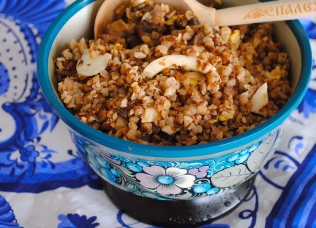 Фото рецепт Гречка с грибами и яйцами