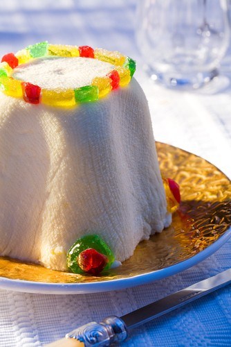 Фото рецепт Пасха с изюмом, лимоном и кардамоном