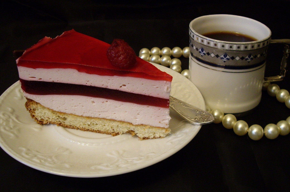 Фото рецепт Клюквенный торт-мусс