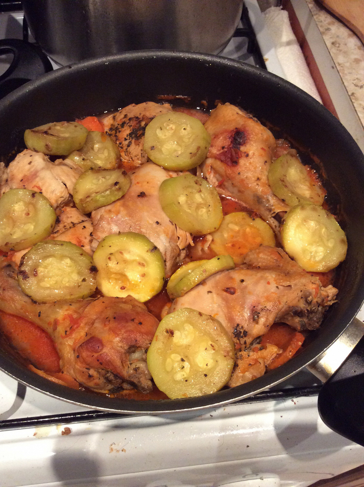 Фото рецепт Рагу из курицы с цукини