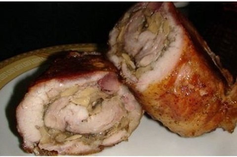 Фото рецепт Рулет мясной с грибами