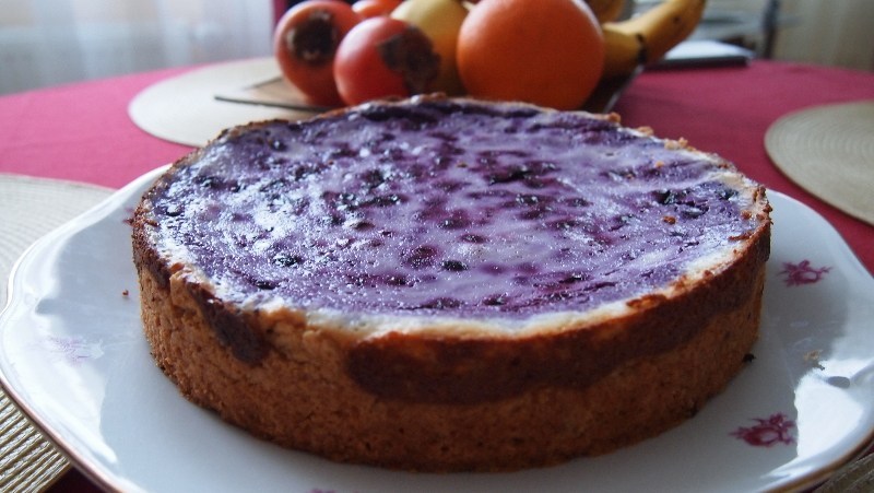 Фото рецепт Черничный пирог с творогом